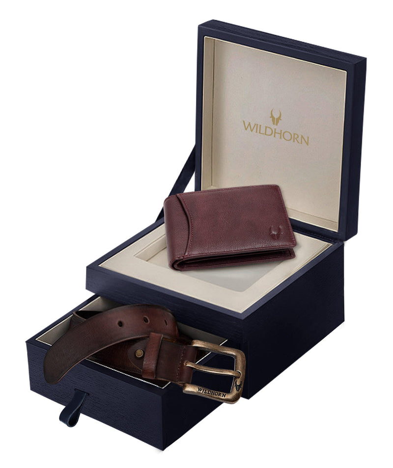 WildHorn Leather Wallet Combo | Leather Wallet for Men | Wallet for Men Leather | Wallet and Belt Combo for Men