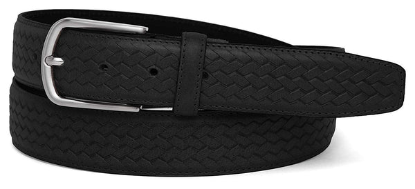 Casual 100% Genuine Leather Mens Leather Belt WHRH525 - BLACK - WILDHORN