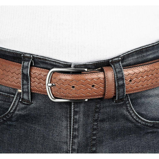 Casual 100% Genuine Leather Mens Leather Belt WHRH525 - TAN - WILDHORN