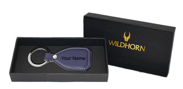 WildHorn®Custom Engraved Personalized High Quality Leather Keychain for Gifting - WILDHORN