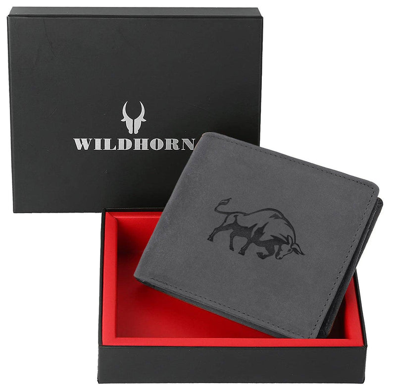 WILDHORN® Raging Bull Hunter Leather Wallet for Men - WILDHORN