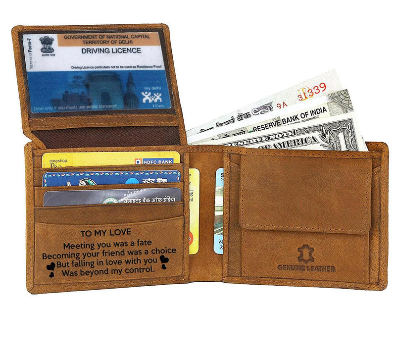 WILDHORN® Engraved Personalized Wallet for Men - Gift for Father, Husband ,Friend, Boyfriend, Brother & Son