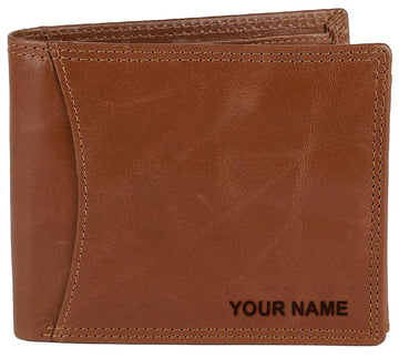 WildHorn® RFID Protected Custom Engraved Personalized High Quality Mens Leather Wallet for Gifting - WILDHORN
