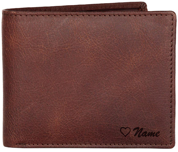 WildHorn® RFID Protected Custom Engraved Personalized High Quality Mens Leather Wallet for Gifting - WILDHORN
