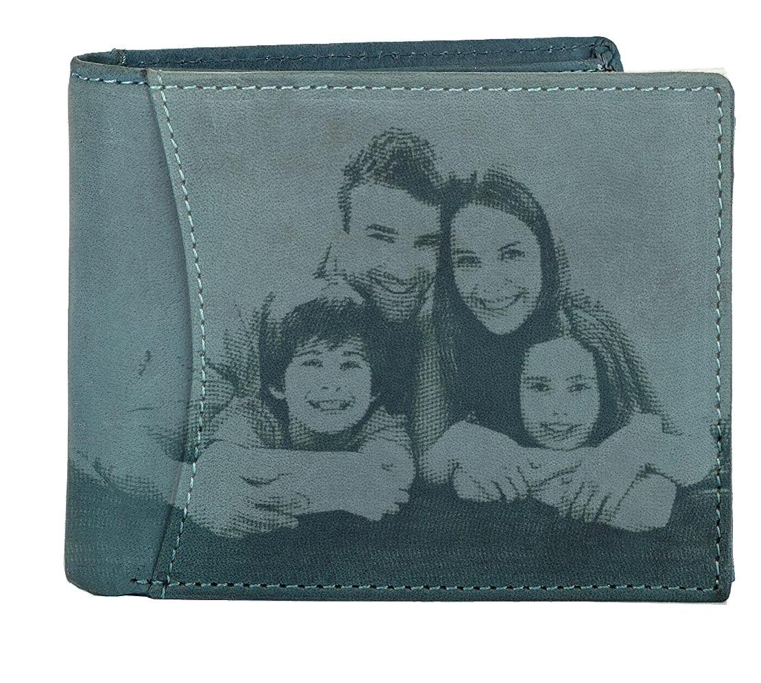 WildHorn® RFID Protected Custom Photo Engraved Personalized High Quality Mens Leather Wallet for Gifting - WILDHORN