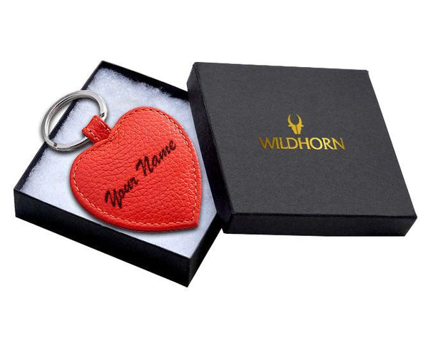 WildHorn®Custom Engraved Personalized High Quality Leather Keychain for Gifting - WILDHORN