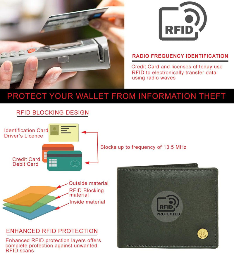 WildHorn® RFID Protected Genuine High Quality Leather Wallet & Pen Combo for Men