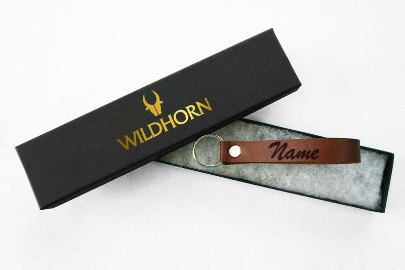 WildHorn®Custom Engraved Personalized High Quality Leather Keychain for Gifting - WILDHORN