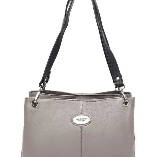 WILDHORN Full Grain Top Handle Satchel Tote Handbags For Girls & Women I Modern & Stylish Leather Shoulder Bag with zipper Closure I Ideal for Travelling, Parties, Weddings & Gifts - WILDHORN
