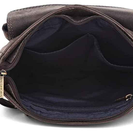 WILDHORN Leather Sling Messenger Bag for Men. DIMENTION : L-8 inch W-3 inch H-9 inch - WILDHORN