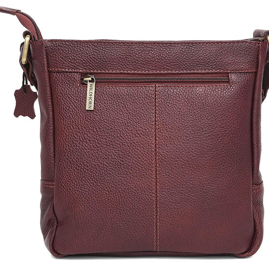 WILDHORN Leather Sling Messenger Bag for Men. DIMENTION : L-8 inch W-3 inch H-9 inch - WILDHORN