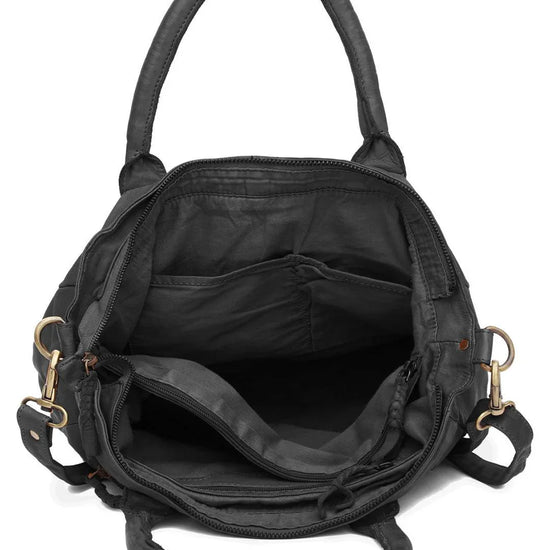 WILDHORN Leather Top Handle Satchel Tote Handbags For Girls & Women I Modern & Stylish Leather Shoulder Bag with zipper Closure I Ideal for Travelling, Parties, Weddings & Gifts - WILDHORN