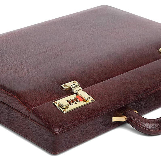 WildHorn® 100% Genuine Leather Premium Briefcase Attache Bag|Office|Meeting (Dimension : 17 x 12.5 x 3 Inch) - WILDHORN