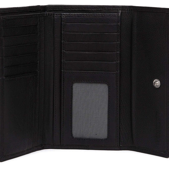 WildHorn® Black Genuine Leather Wallets for Women - WILDHORN