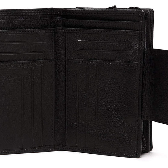 WildHorn® Black Genuine Leather Wallets for Women - WILDHORN
