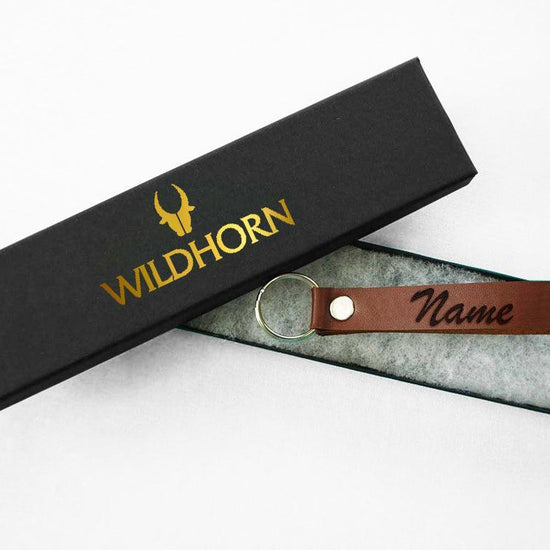 WildHorn®Custom Engraved Personalized High Quality Leather Keychain for Gifting - WILDHORN
