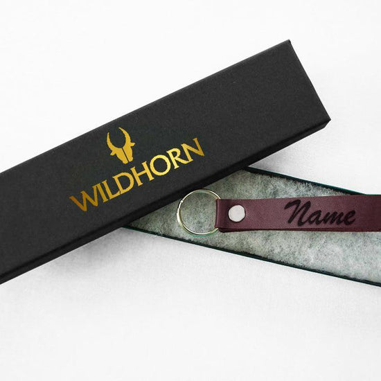 WildHorn®Custom Engraved Personalized High Quality Leather Keychain for Gifting - WILDHORN