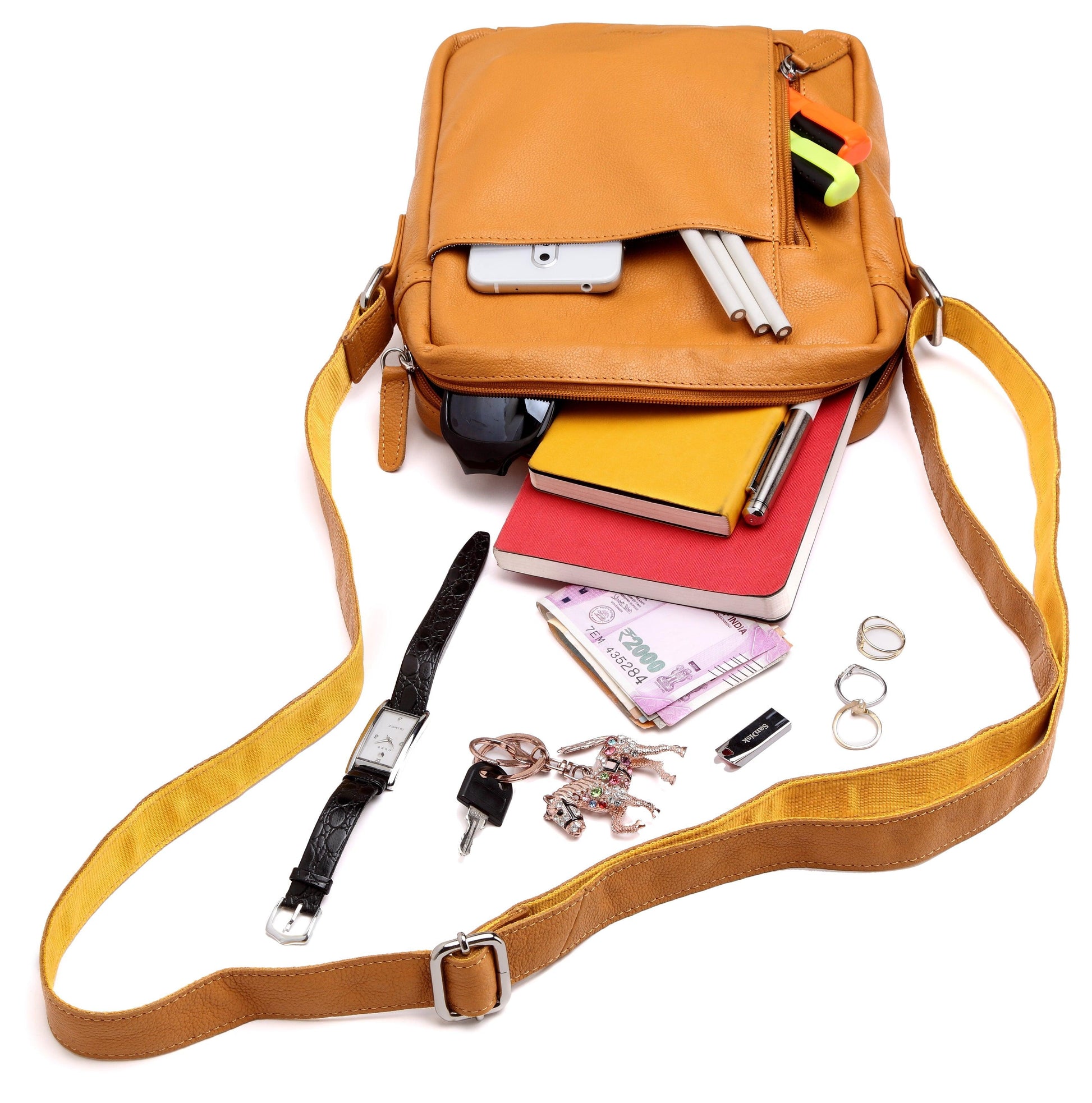 WILDHORN® Genuine Leather Ladies Sling Bag | Crossbody Bag|Shoulder Bag with Adjustable Strap for Girls & Women - WILDHORN
