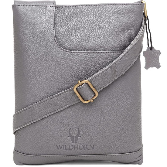 WILDHORN® Leather 8.5 inch Sling Messenger Bag for Men I Multipurpose Crossbody Bag I Travel Bag with Adjustable Strap I Utility Bag I DIMENSION : L-8.5 inch W-0.5 inch H-10.3 inch (Tan Nappa) - WILDHORN