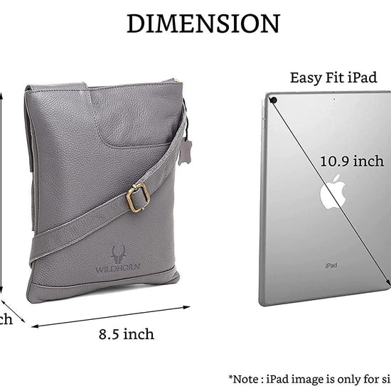 WILDHORN® Leather 8.5 inch Sling Messenger Bag for Men I Multipurpose Crossbody Bag I Travel Bag with Adjustable Strap I Utility Bag I DIMENSION : L-8.5 inch W-0.5 inch H-10.3 inch (Tan Nappa) - WILDHORN