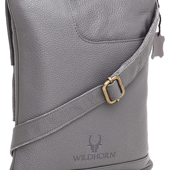 WILDHORN® Leather 8.5 inch Sling Messenger Bag for Men I Multipurpose Crossbody Bag I Travel Bag with Adjustable Strap I Utility Bag I DIMENSION : L-8.5 inch W-0.5 inch H-10.3 inch (Tan Nappa) - WILDHORN