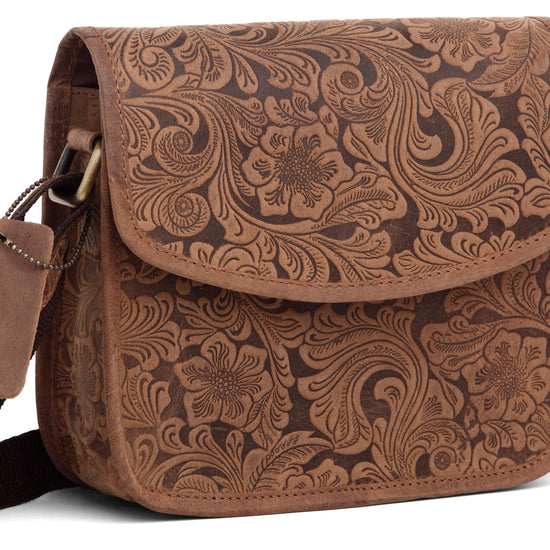 WILDHORN® Leather Crossbody Bag for Women- Small Vintage Crossover Fashion Purse Long Over the Shoulder Sling For Everyday - WILDHORN