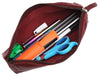 WILDHORN® Leather Stationery Stylish Simple Pencil Bag Durable Compact Zipper Pencil Utility Case Pouch - WILDHORN