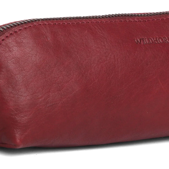 WILDHORN® Leather Stationery Stylish Simple Pencil Bag Durable Compact Zipper Pencil Utility Case Pouch - WILDHORN