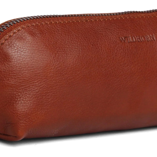 WILDHORN® Leather Stationery Stylish Simple Pencil Bag Durable Compact Zipper Pencil Utility Case Pouch - WILDHORN