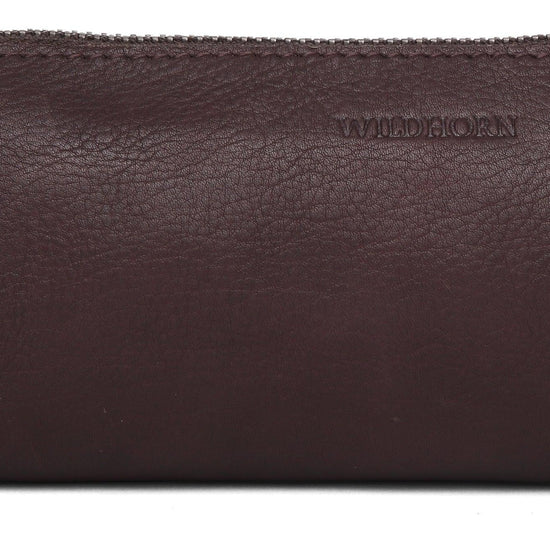 WILDHORN® Leather Stationery Stylish Simple Pencil Bag Durable Compact Zipper Pencil Utility Case Pouch - WILDHORN