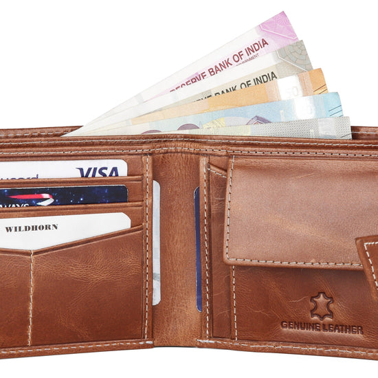 WildHorn® RFID Protected Custom Engraved Personalized High Quality Mens Leather Wallet for Gifting - WILDHORN