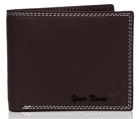 WildHorn® RFID Protected Custom Engraved Personalized High Quality Mens Leather Wallet for Gifting - WILDHORN