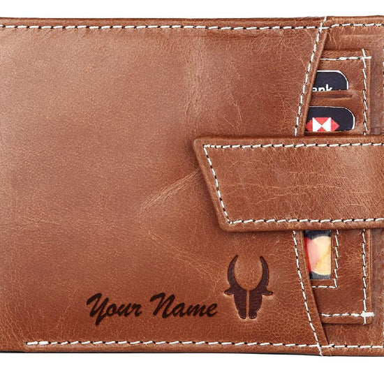 WildHorn® RFID Protected Custom Engraved Personalized High Quality Mens Leather Wallet for Gifting - WILDHORN