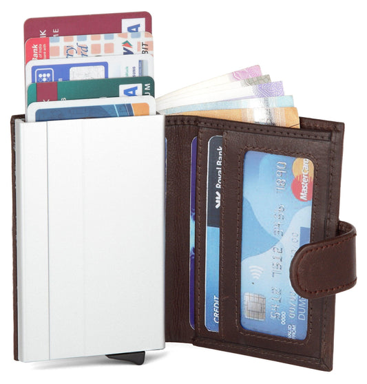 WildHorn® RFID Protected Custom Engraved Personalized High Quality Unisex Leather Card Holder for Gifting - WILDHORN