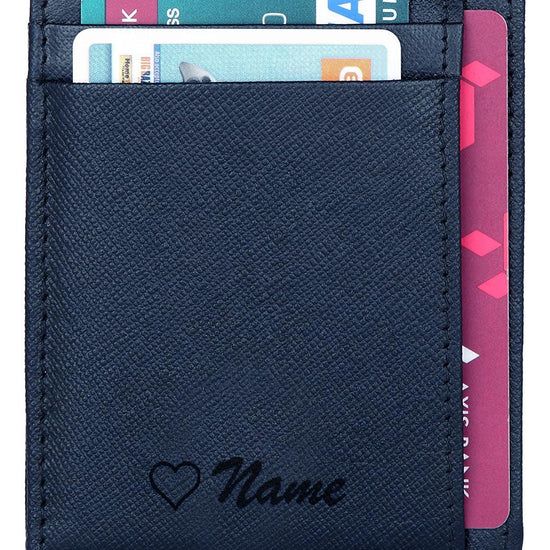 WildHorn® RFID Protected Custom Engraved Personalized High Quality Unisex Leather Card Holder for Gifting - WILDHORN