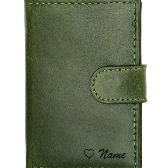 WildHorn® RFID Protected Custom Engraved Personalized High Quality Unisex Leather Card Holder for Gifting - WILDHORN