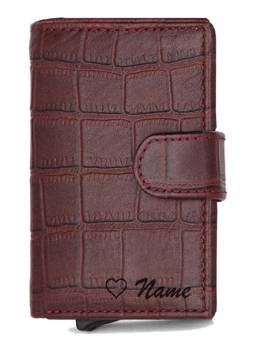 WildHorn® RFID Protected Custom Engraved Personalized High Quality Unisex Leather Card Holder for Gifting - WILDHORN