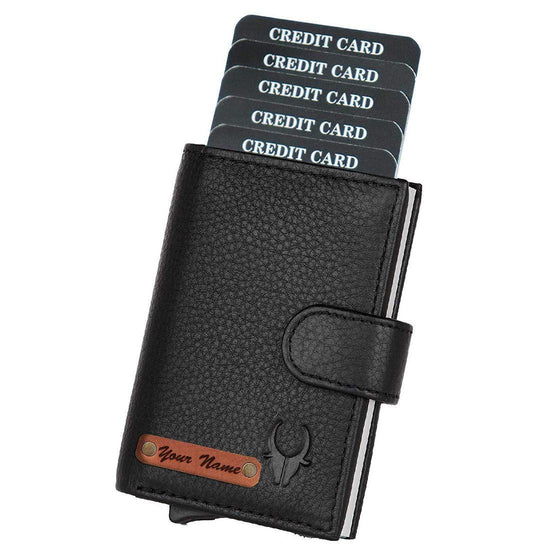 WILDHORN® RFID Protected Customizable Card Holder for Gifting | Engrave with Your Name,Company Name or Initials - WILDHORN