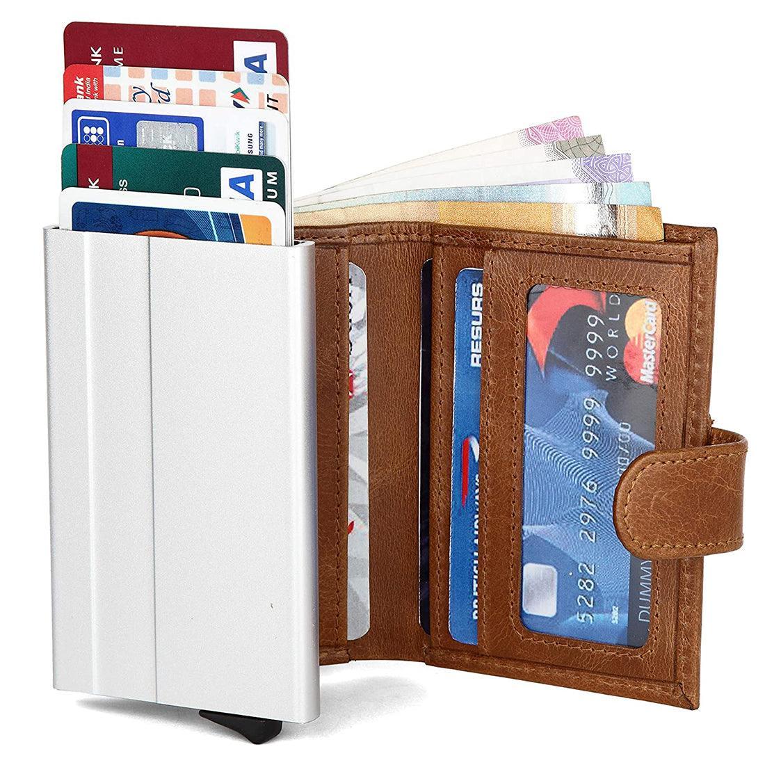 WILDHORN® RFID Protected Customizable Card Holder for Gifting | Engrave with Your Name,Company Name or Initials - WILDHORN