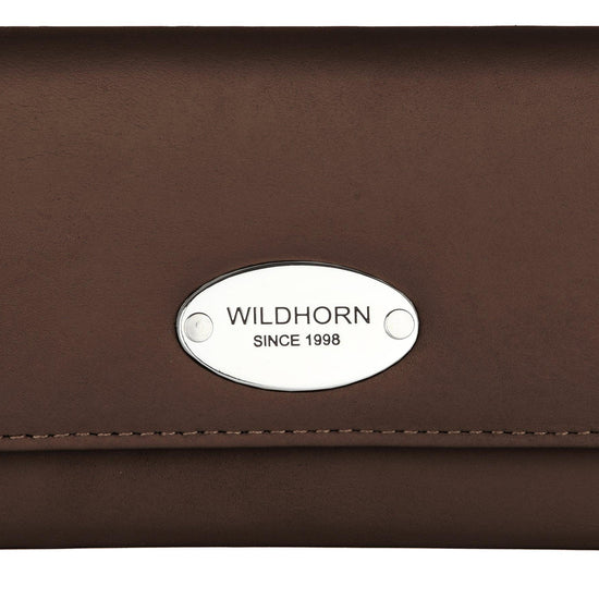 WILDHORN® RFID Protected Customizable Women's Wallet for Gifting | Engrave with Your Name,Company Name or Initials (Brown Nappa) - WILDHORN
