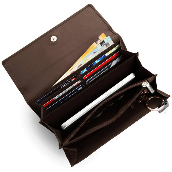 WILDHORN® RFID Protected Customizable Women's Wallet for Gifting | Engrave with Your Name,Company Name or Initials (Brown Nappa) - WILDHORN