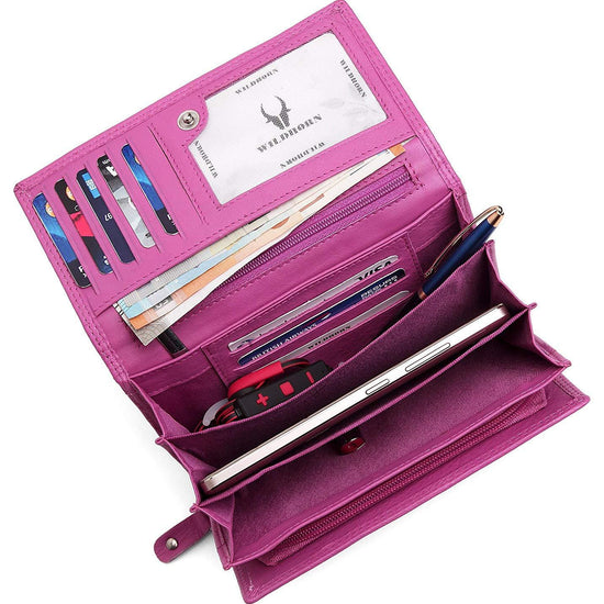 WildHorn®Women's Leather Wallet and Pen Combo Set - WILDHORN