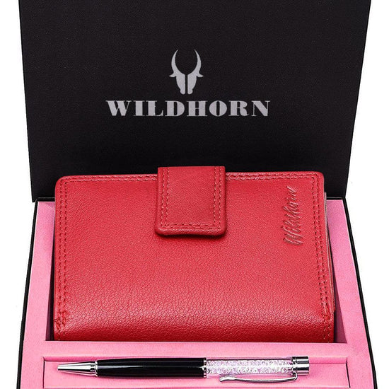 WILDHORN® Women's Leather Wallet and Pen Combo Set - WILDHORN