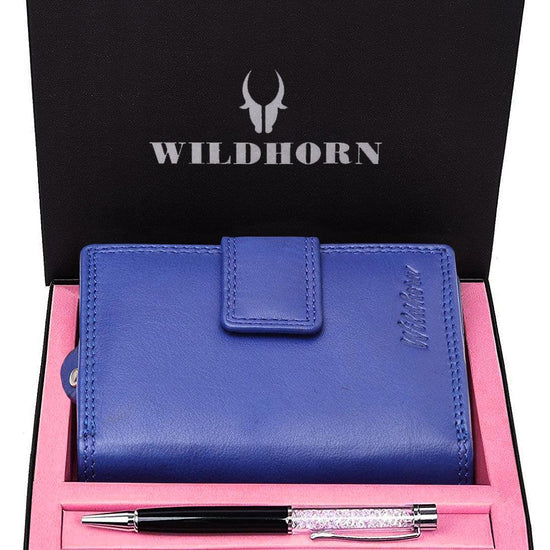 WILDHORN® Women's Leather Wallet and Pen Combo Set - WILDHORN
