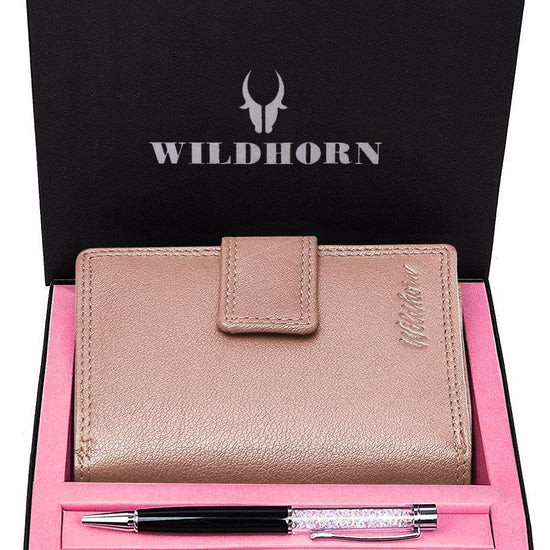 WILDHORN® Women's Leather Wallet and Pen Combo Set - WILDHORN