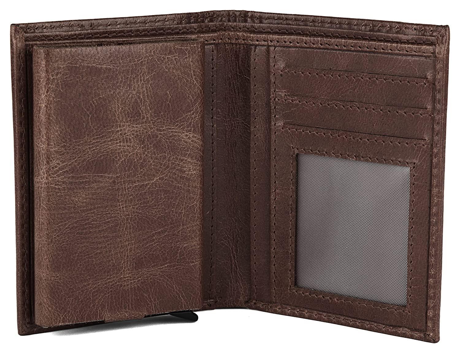 WILDHORN Top Grain Portrait Leather Wallet for Men | C-Clip Detachable Card Case I Credit & Debit Card Holder I RFID Blocking | Extra Capacity | Ultra Strong Stitching | | Gift for Him - WILDHORN