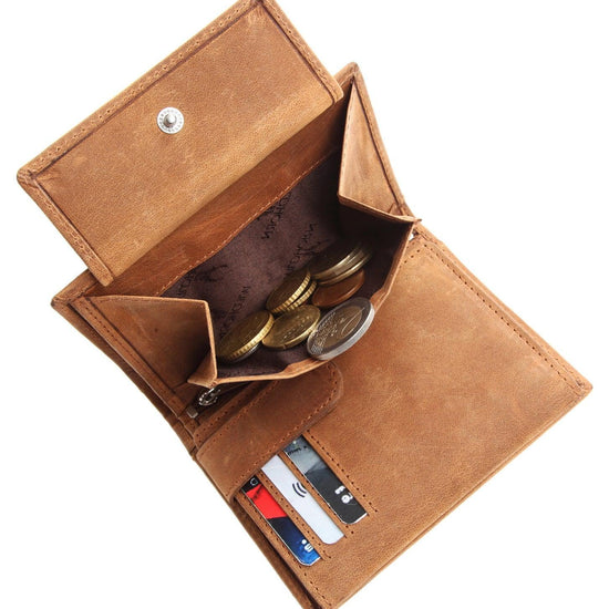 WILDHORN Top Grain Portrait Leather Wallet for Men | Ultra Strong Stitching | Handcrafted | RFID Blocking | 2 ID Slots | 11 Card Slots | Zip Compartment - WILDHORN