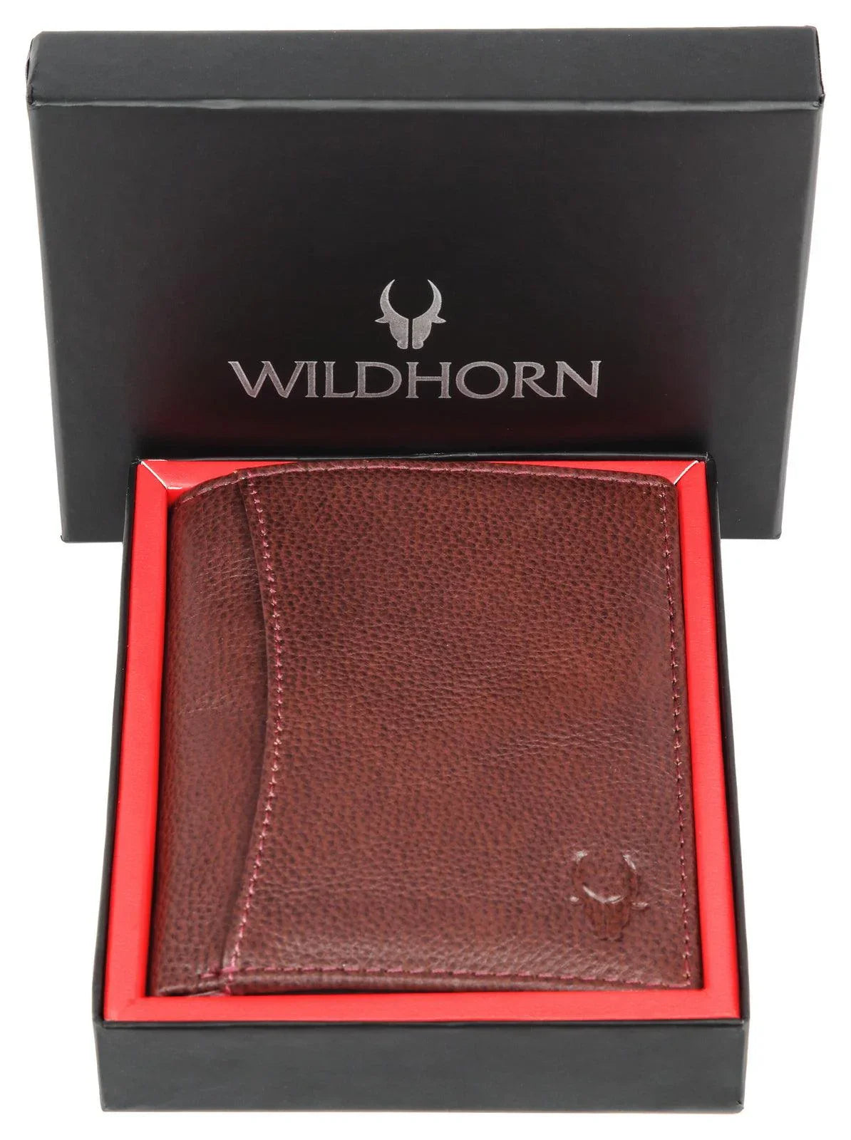 WILDHORN Top Grain Portrait Leather Wallet for Men | Ultra Strong Stitching | Handcrafted | RFID Blocking | 2 ID Slots | 11 Card Slots | Zip Compartment - WILDHORN