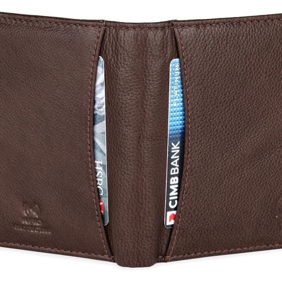 WILDHORN Top Grain Portrait Leather Wallet for Men | Ultra Strong Stitching | Handcrafted | RFID Blocking | 2 ID Slots | 11 Card Slots | Zip Compartment - WILDHORN