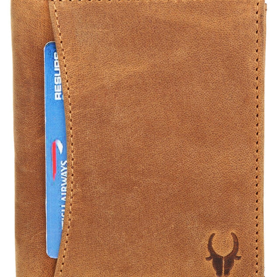 WILDHORN Top Grain Portrait Leather Wallet for Men | Ultra Strong Stitching | Handcrafted | RFID Blocking | 2 ID Slots | 11 Card Slots | Zip Compartment - WILDHORN